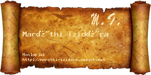 Maróthi Izidóra névjegykártya